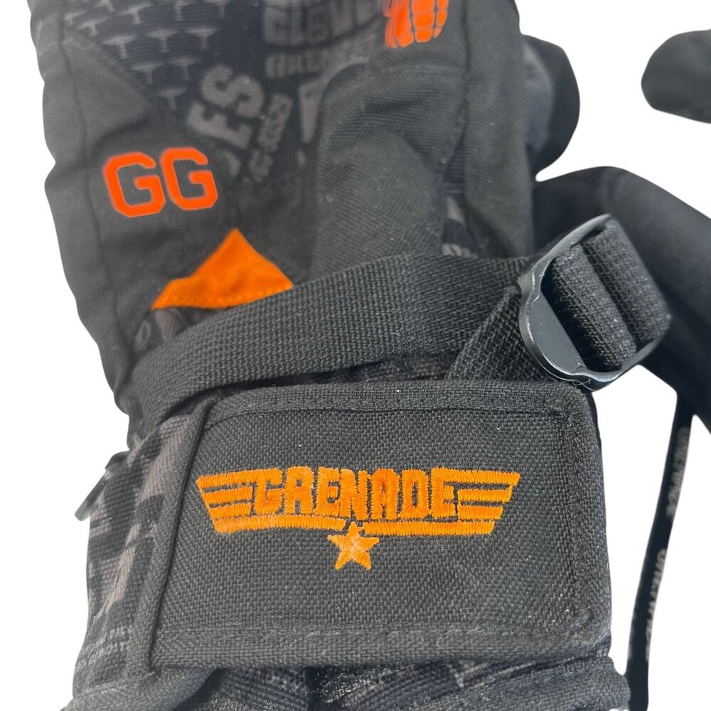 Grenade Ski Snowboard Gloves Black Orange Winter Insulated Medium - Picture 3 of 8